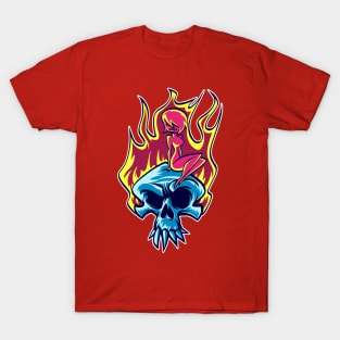 Skull on fire T-Shirt